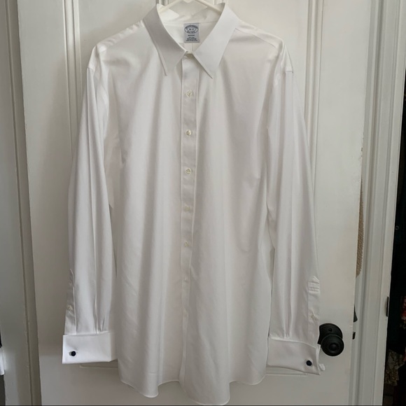 NWOT Brooks Brothers Stretch Regular-Fit Dress Shirt, Ainsley Collar French Cuff - Picture 2 of 10